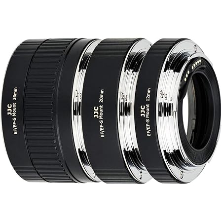 JJC AF Autofokus Zwischenringe 12/20/36MM für Canon EF/EF-S Mount EOS 850D 800D 760D 750D 700D 250D 90D 80D 77D 5DS R 5D II III IV 7D 6D DSLR-Kameras Objektiv