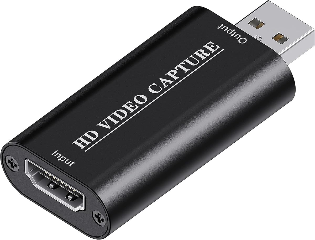 VIXLW Tarjeta de captura de video HDMI 4K, tarjeta Cam Link, adaptador de audio para juegos HDMI a USB 2.0, dispositivo de captura de grabación para transmisión, enseñanza, juegos, transmisión en vivo, videoconferencia [Windows]