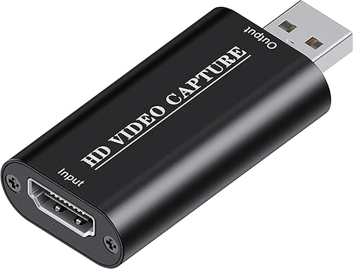 VIXLW Tarjeta de captura de video HDMI 4K, tarjeta Cam Link, adaptador de audio de juego HDMI a USB 2.0, dispositivo de captura de grabación para