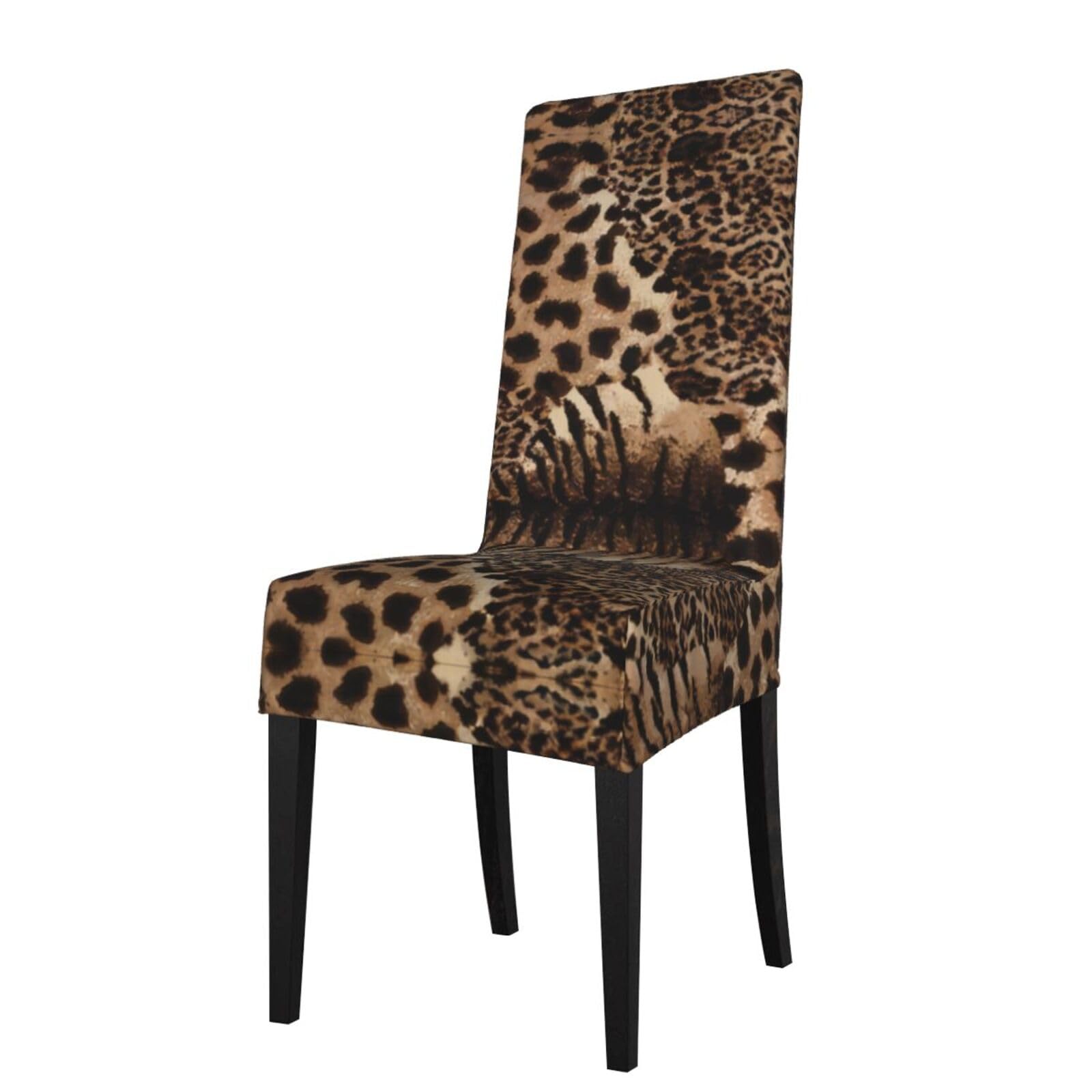 YYHWHJDE Leopard Pattern Prints Protection Cover for Dining Chair – Stretchable Slipcovers for a Refreshing Dining Room Makeover