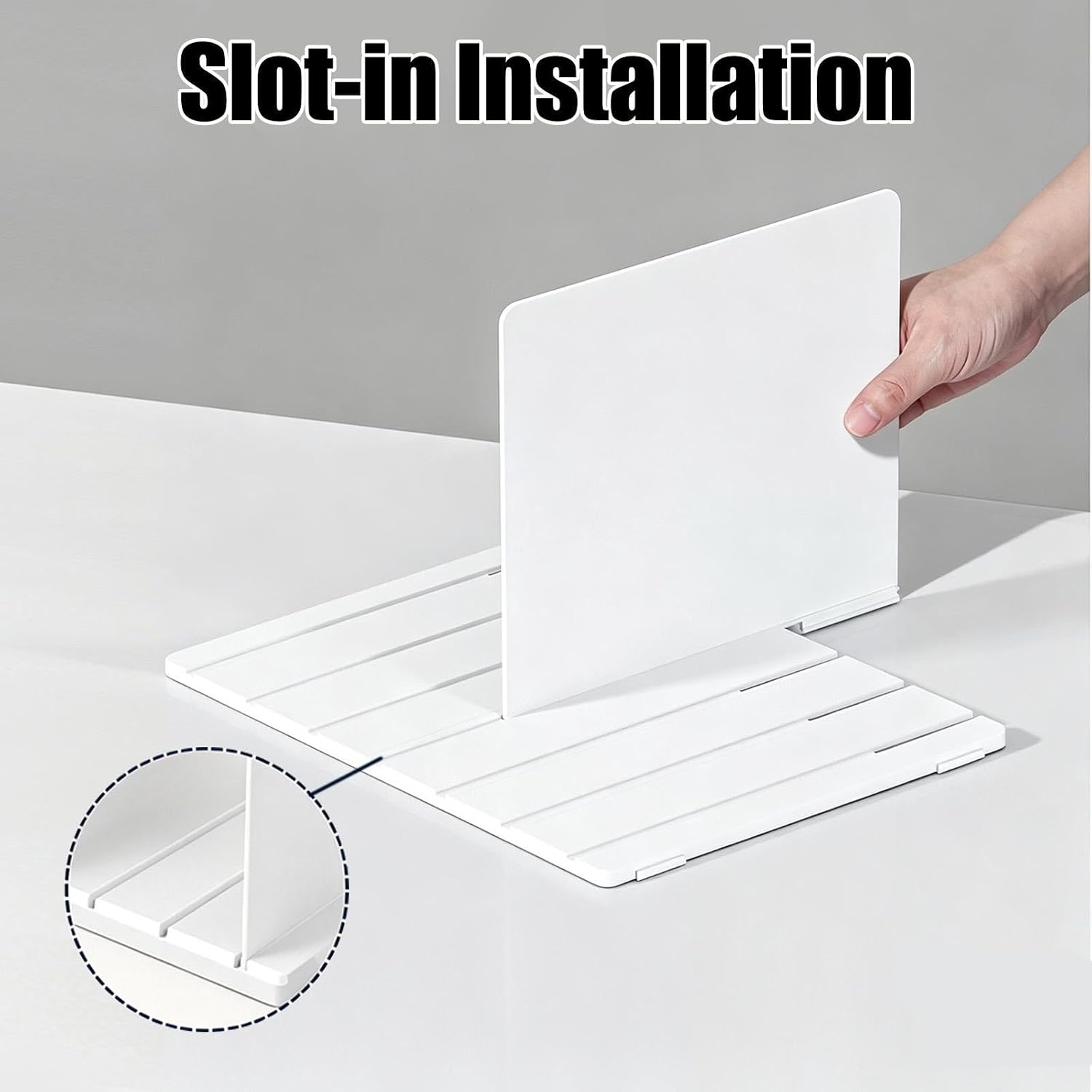 Connectable Acrylic Shelf Dividers 8 inch Deep, Replacement Cabinet Slats
