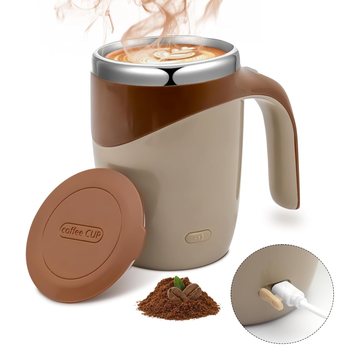 Smart Self Stirring Mug – Battery Powered Mixing Cup for Coffee, Tea, Milk & Beverages, Perfect for Office, Home & Travel (Durable Stainless Steel Interior)-image-15
