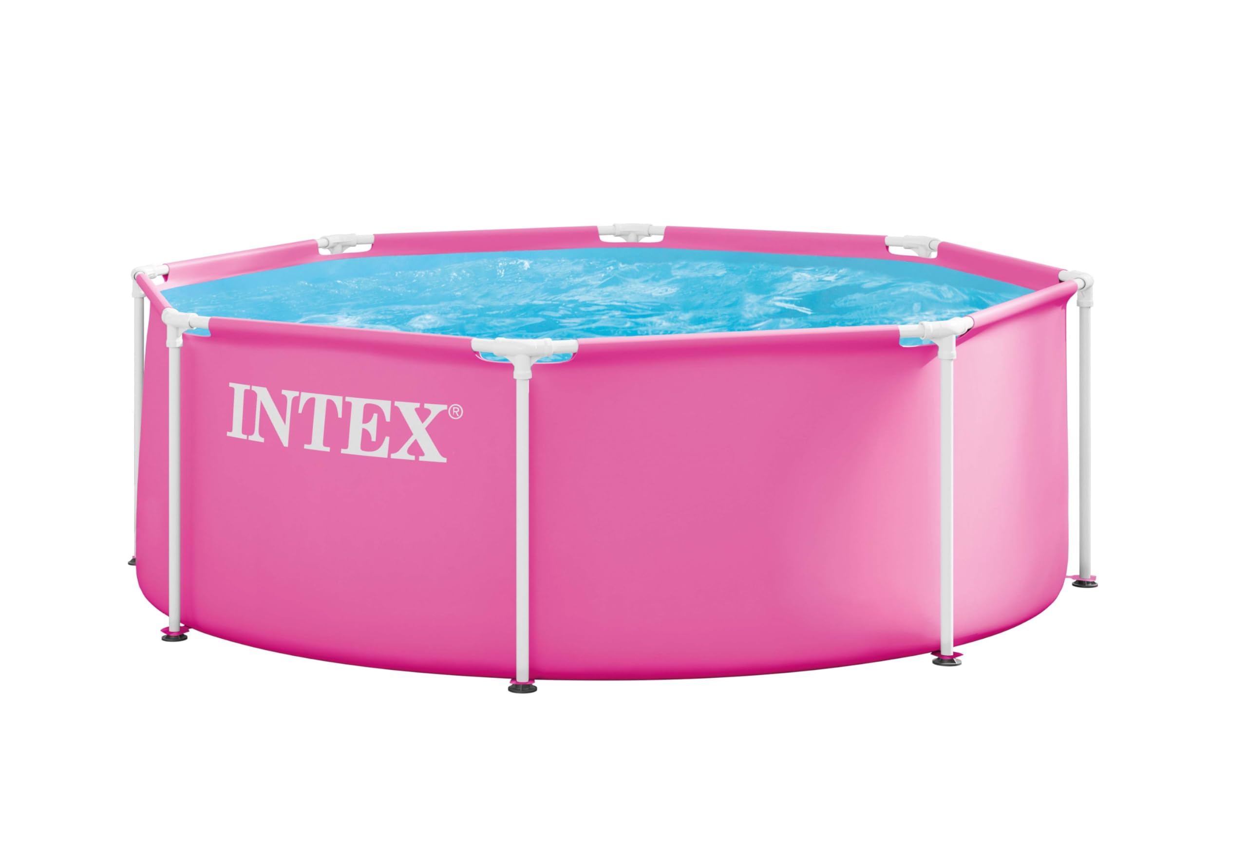 INTEX Metal Frame Pool rund Aufstellpool 2,44x0,76 m Rundpool 2483 L Rosa