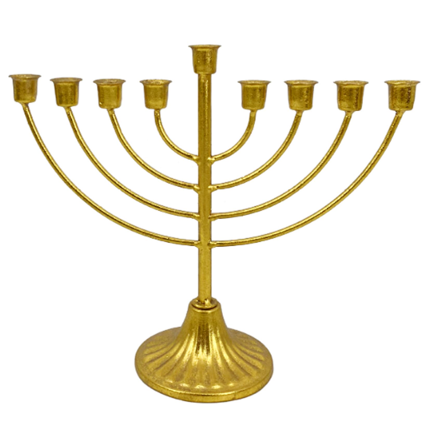 Menorah Hanukkah bougeoir 9 branches fer doré décoration juive