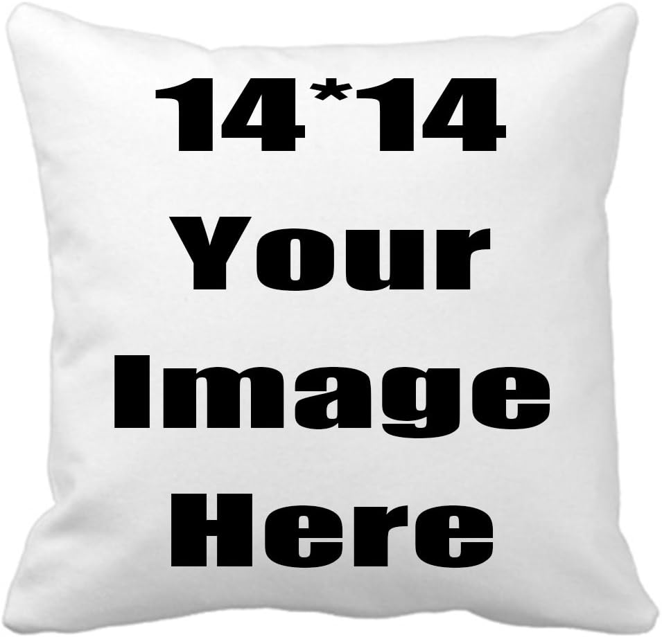 Shop&Three Custom Design Photos or Text Outdoor/Indoor Throw Pillowcase,Personalized Pet Photo Pillow, Love Photo Throw Pillow,Wedding Keepsake Throw Pillow (14" x 14")
