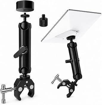 Starlink Mini C-Clamp Pipe Mount, 9.17in Arm 1/4"-20 Screw Bracket