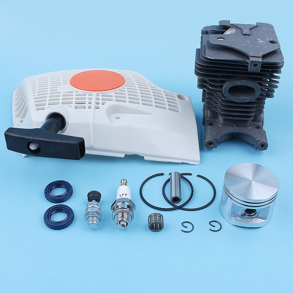 Kit de cojinete de sello de aceite de arranque de retroceso de pistón de cilindro de 46mm, for piezas de repuesto de motosierra STIHL, MS270 MS280 MS280C Kit de sello de aceite para motosierra