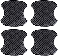 USK STORE Door Handle Protector Door Handle Protector 4-piece Set Black Plain Carbon-Style Scratch Prevention Scratch Concealment Scratch marks Key Nail Line Scratches Easy Sticker Type (M)