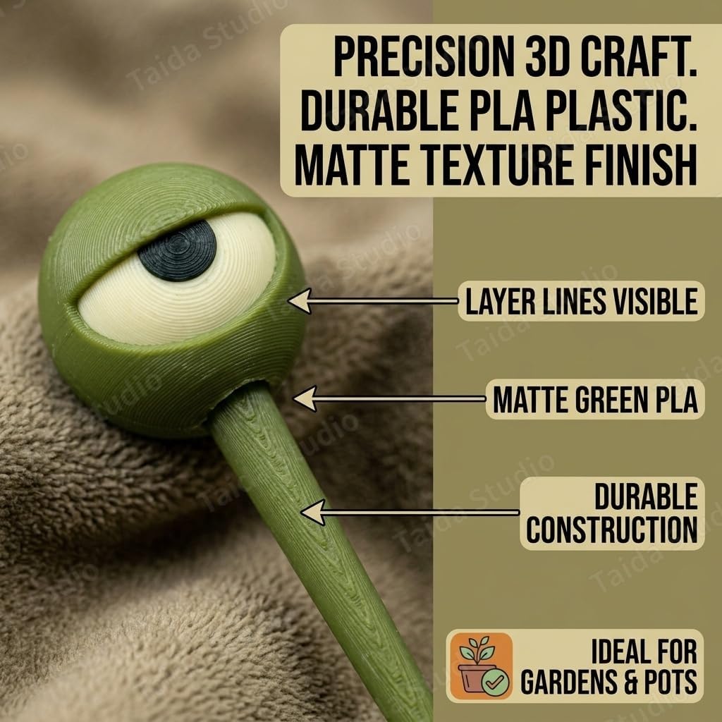 Funny Eyeball Plant Stakes 10 Pack 3D Printed Garden Decor image 3