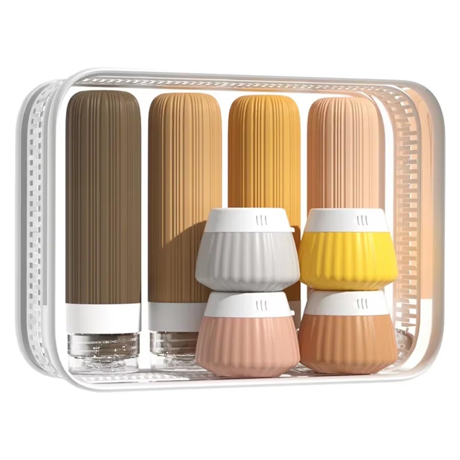 XIEHYA 8PCS Travel Toiletry Set Travel-Sized Toiletries Containers Leak-Proof Silicone Squeeze Cream Jar For Toiletries(Color 3)
