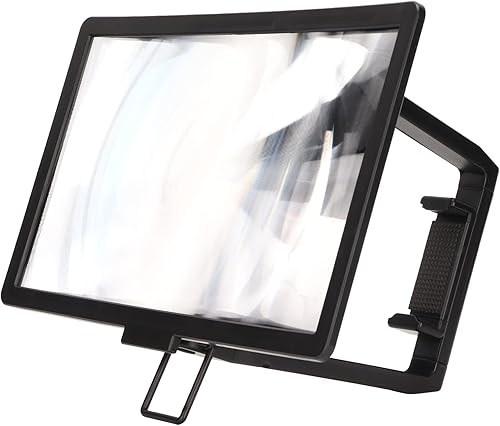 Acogedor Lupa de pantalla de teléfono de 12 pulgadas, Lupa plegable 3D HD 2 en 1, amplificador de pantalla de teléfono portátil, soporte de teléfono