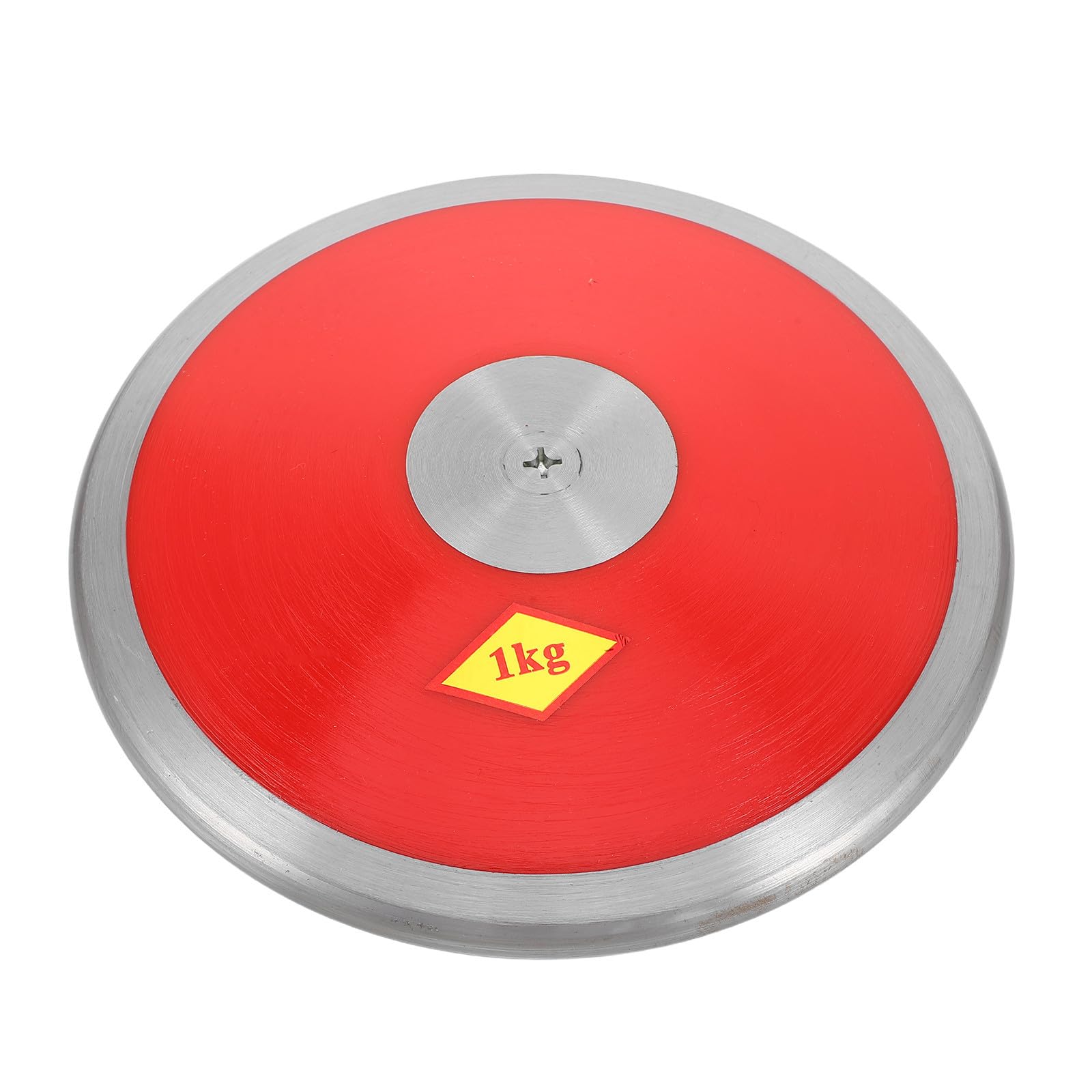 ULTECHNOVO Disco de Atletismo de Nylon y Acero Rojo 1kg para Entrenamiento | Peso Equilibrado, Agarre Texturizado, Uso en Club Deportivo y Sesiones de Pista