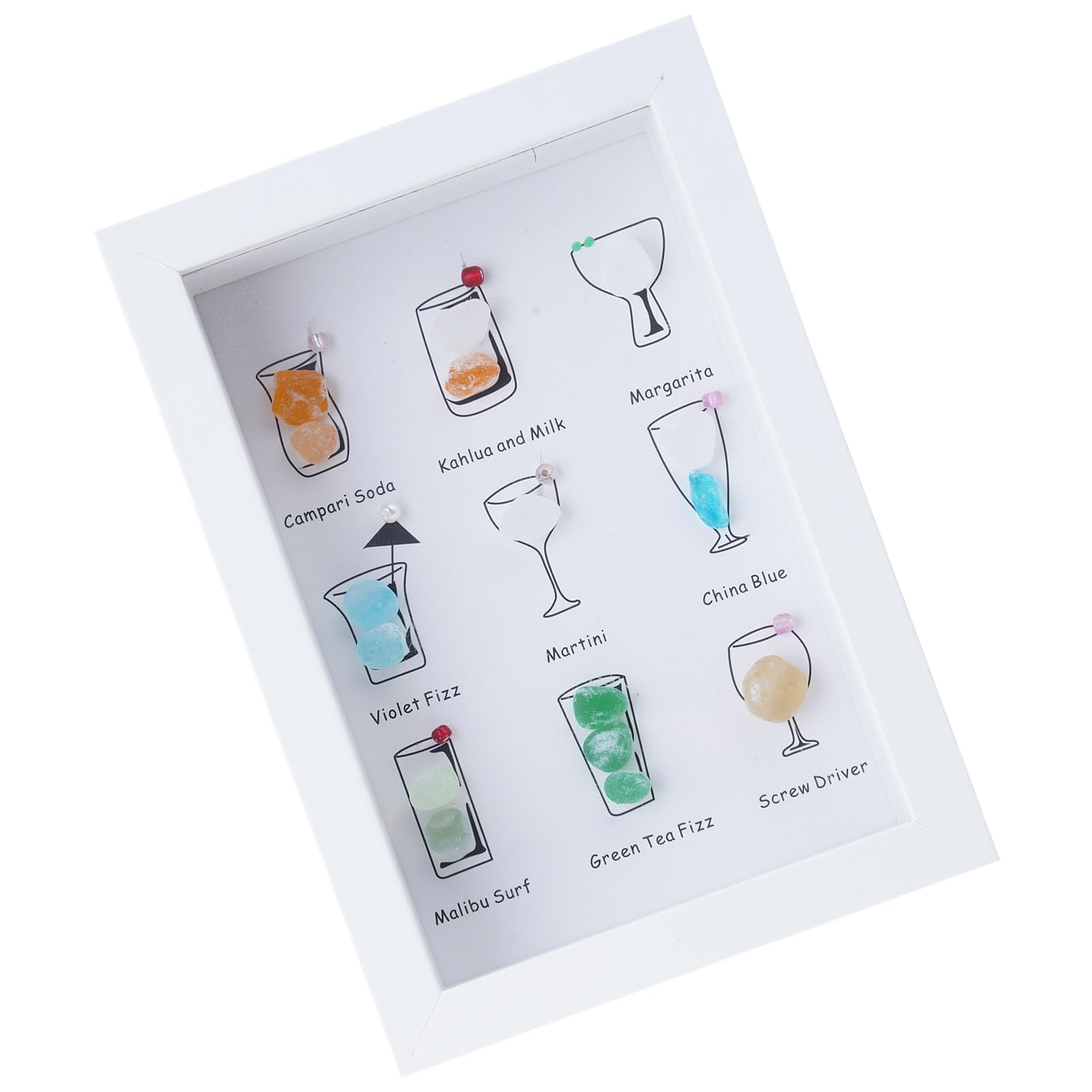 Décoration murale encadrée faite à la main en verre de mer cadeau idéal
