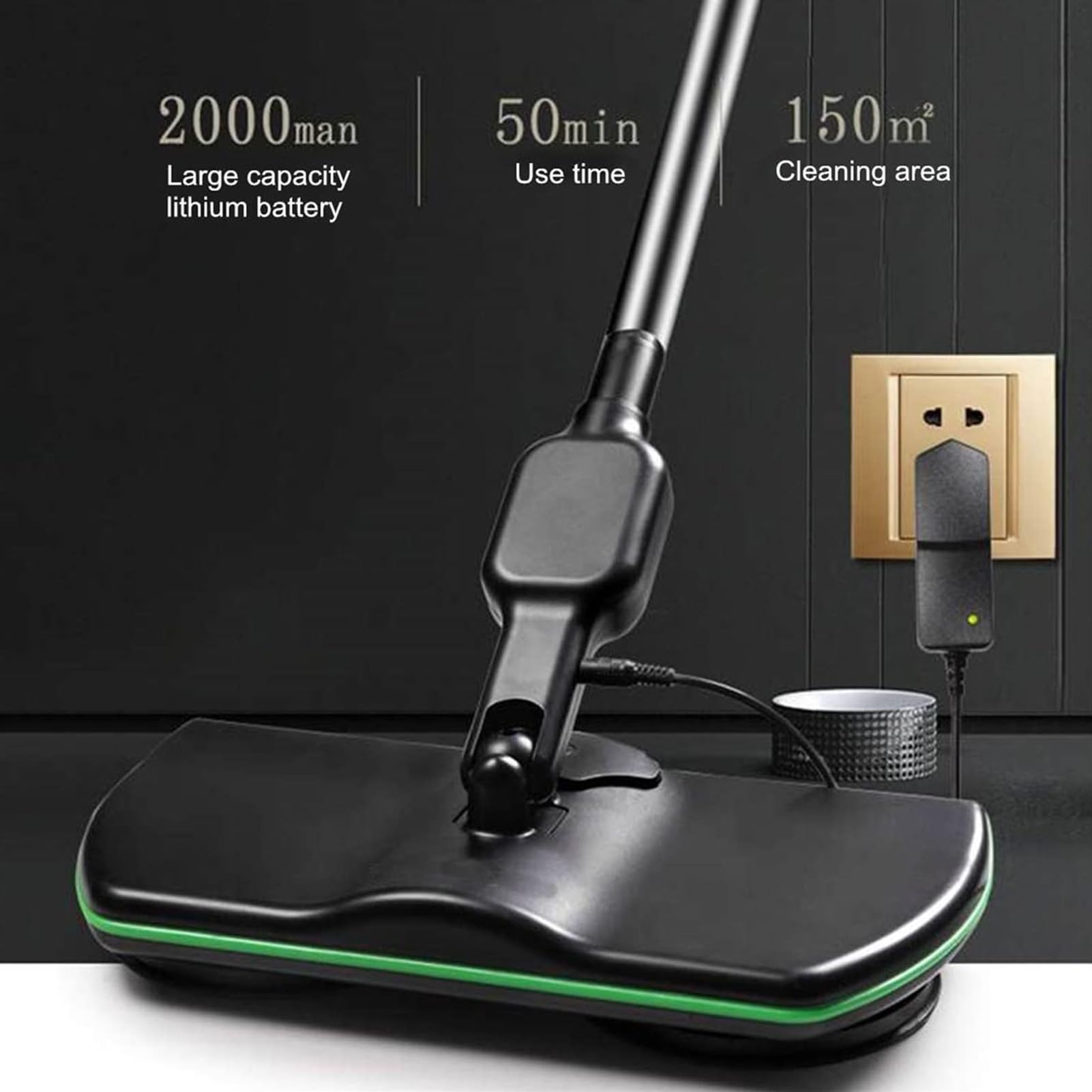 Limpiador de Suelo eléctrico,Trapeador Giratorio sin Cable,Limpiador y pulidor Recargable con 2 Almohadillas Microfibra y 2 Almohadillas Pulido para Cualquier Superficie Dura