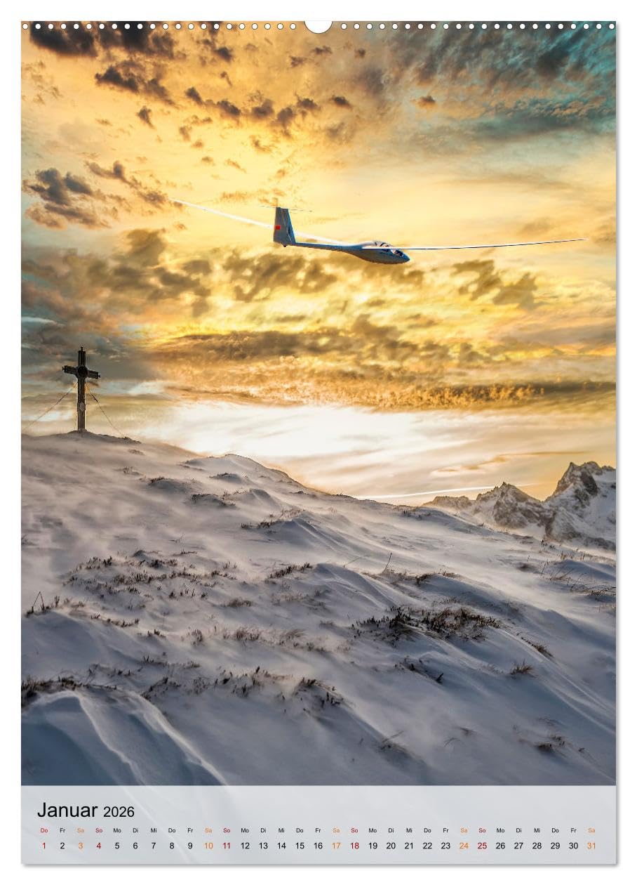 Segelfliegen - einfach Spaß (hochwertiger Premium Wandkalender 2026 DIN A2 hoch), Kunstdruck in Hochglanz: Segelfliegen - lautlos durch die Lüfte ... der Sonne entgegen. (CALVENDO Sport)