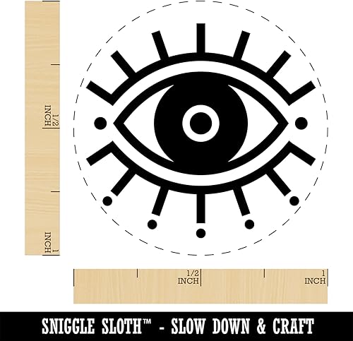 Miniatura 2 de Evil Eye Nazar Charm - Sello de goma autoentintado para sellar planificadores de manualidades, 1 pulgada de tamaño mediano, tinta azul