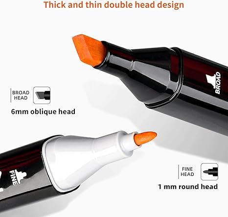 EZILO 24 Color Dual Tip Art Markers Set – Fine & Chisel Tip Sketch Pens with Carrying Case – Ideal for Drawing, Coloring & Highlighting 24 Pcs Marker - Image 5