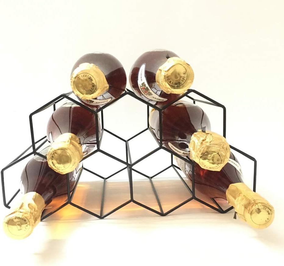 KirinRen Black Metal Wine Rack Freestanding, Tabletop Wine