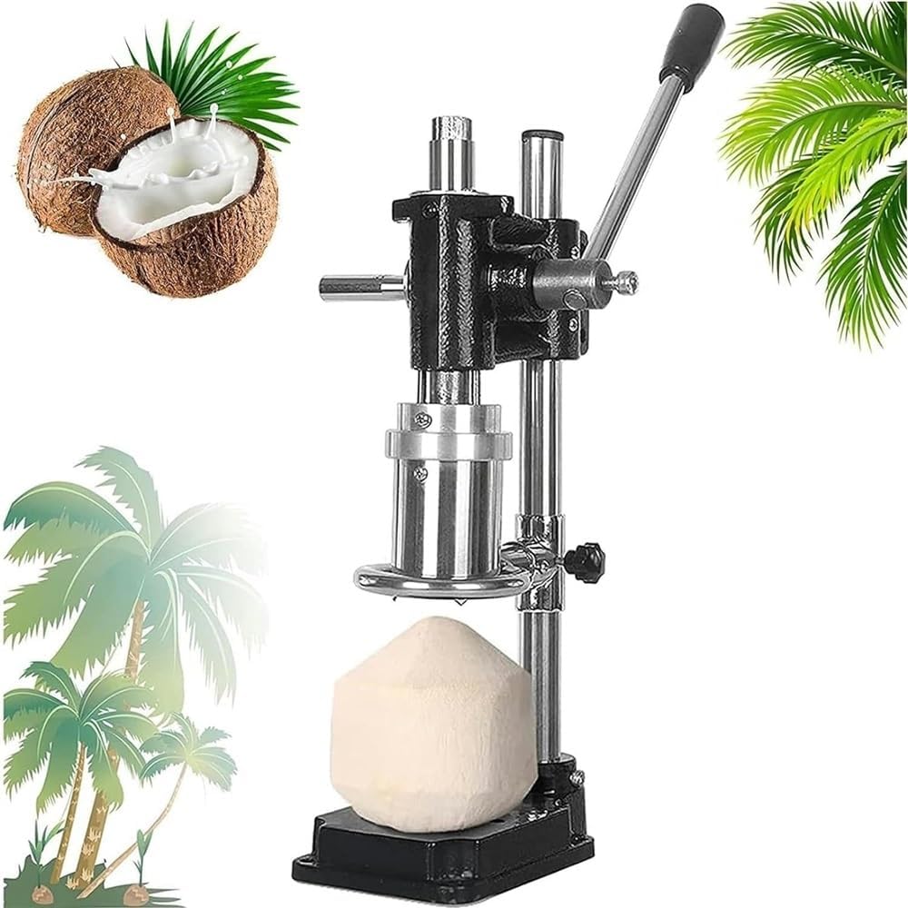 Coconut Opener Kit,Commercial Coconut Opener Tool,Manual Coconut Hole Opening Machine,Stainless Steel Vertical Hand Press Driller,Coconut Opener Tool,for Shops and Fruit Markets ( Color : Black )