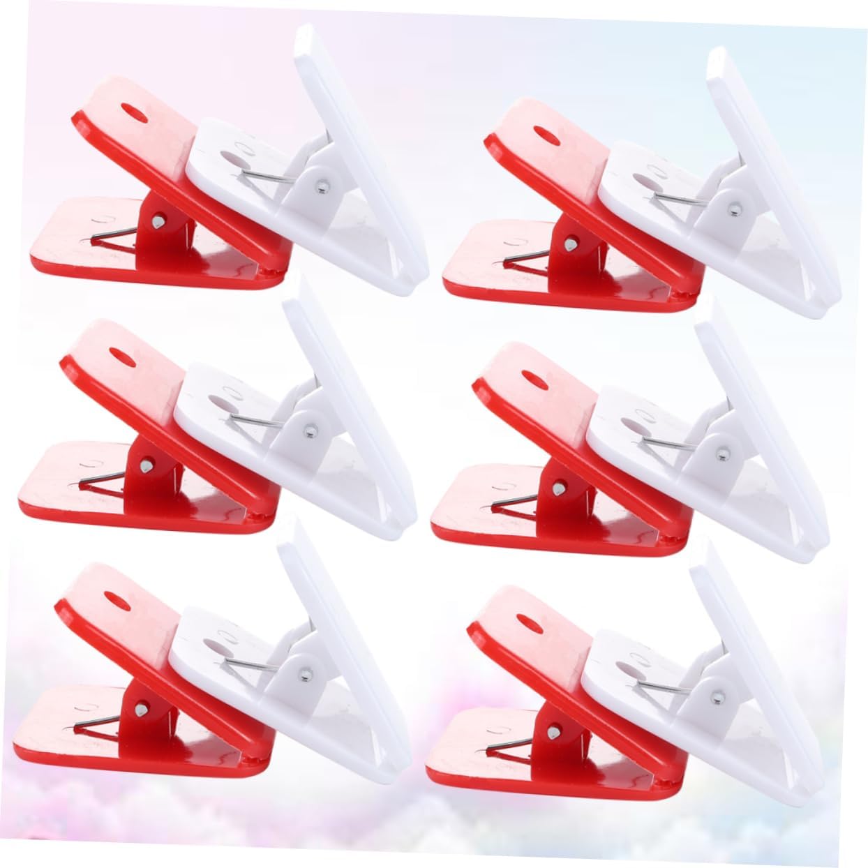 20pcs Plastic Binding Clips for Quilting Sewing Multi-Color Clamps Red White for Crafting Knitting and Needlework