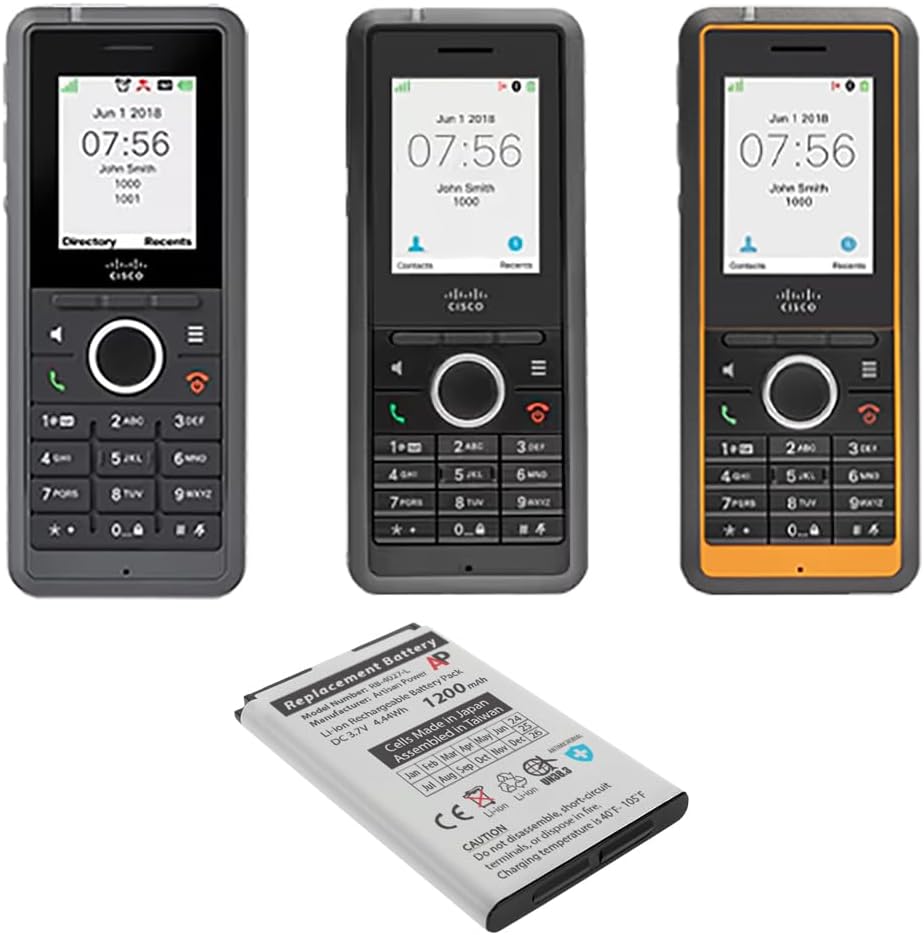 Artisan Power Replacement Battery for The Cisco P DECT 6800 Series: 6823 and 6825 Handsets | Lithium Ion Rechargeable | Made in Japan Cells | 1200 mAh | Replace OEM Number RTR001F05