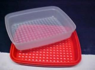 Tupperware Large Season Serve Container Paprika Red 1100ml - Airtight Plastic Storage for Seasonings Dishwasher Safe