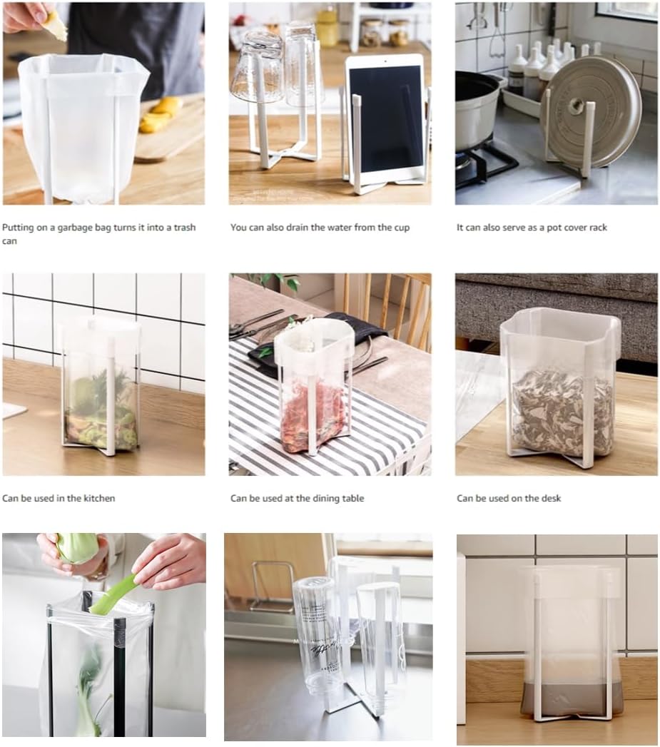 Kitchen Stand Holder, Plastic Bag Drying Rack, Multifunctional Countertop Cups Bottles Drying Rack for Plastic Bags, Bottles and Cups, Shelf Trash Bag image 2
