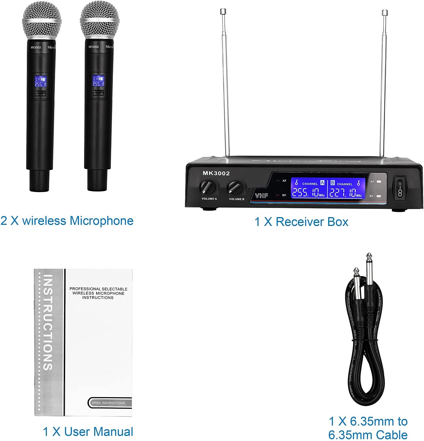 MicrocKing Wireless Microphone System Dynamic Handheld Microphones,150 Ft Operating Range,16 Hours Continuous Use,Ideal for Karaoke, Party, DJ, Church, Wedding, Indoor/Outdoor Activities - Image 7