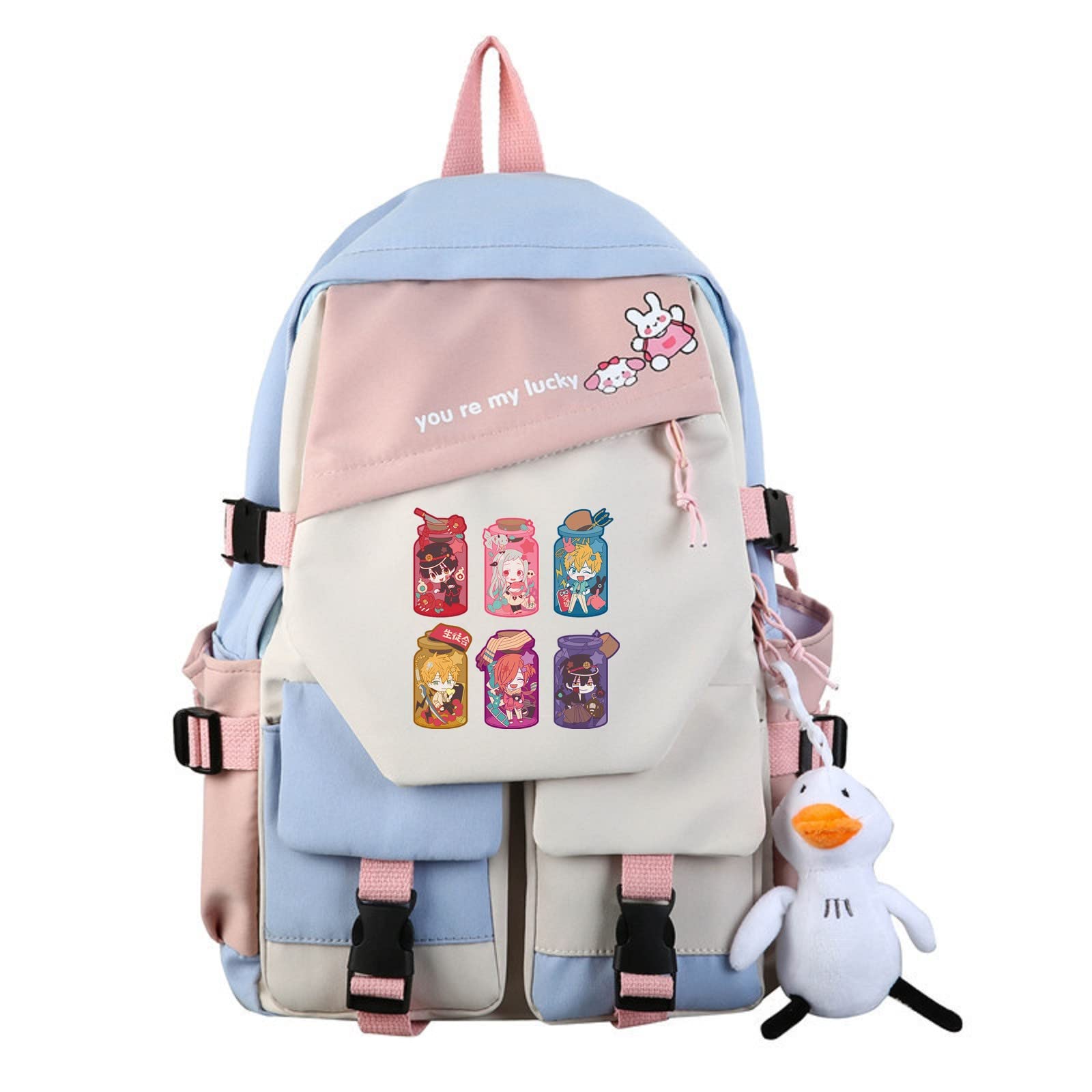 ISaikoy Anime Toilet-bound Hanako-kun Backpack Bookbag Shoulder School Bag Daypack Laptop Bag 13