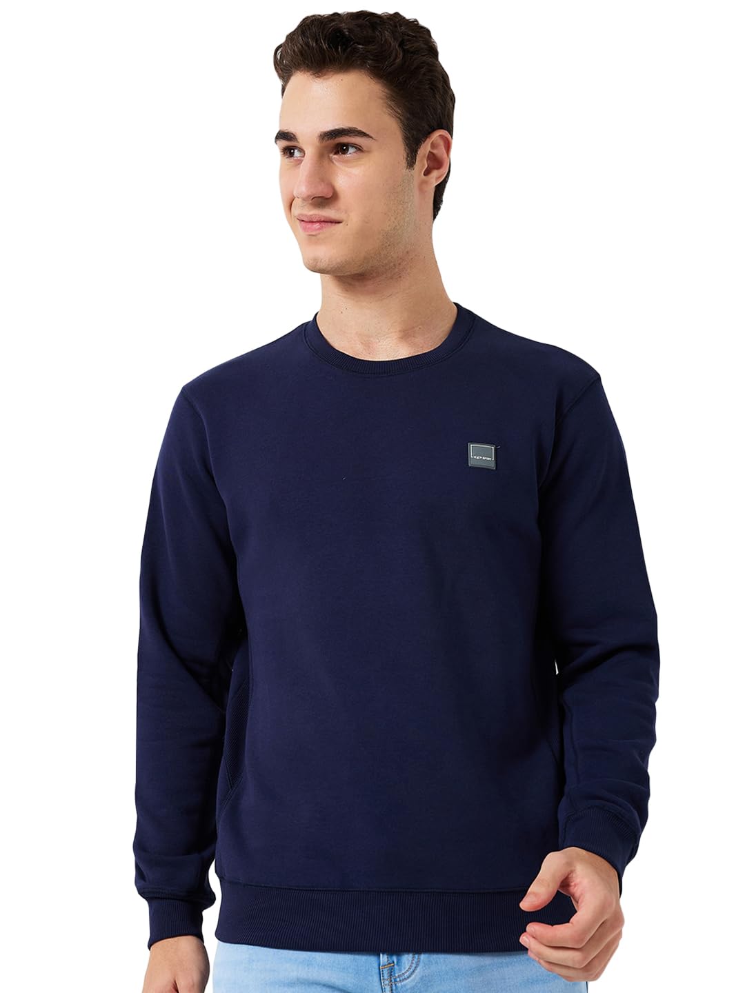 colorplus Color Plus Men Regular Fit Solid Pattern Cotton Polyester Blend Full Sleeve Henley Neck Casual Sweatshirt-picture-17