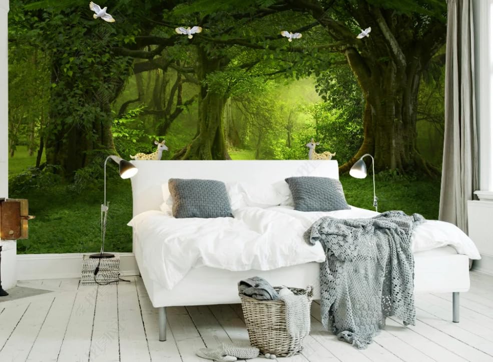 Papier peint intissé forêt fraîche pour agrandir visuellement un salon ou une chambre