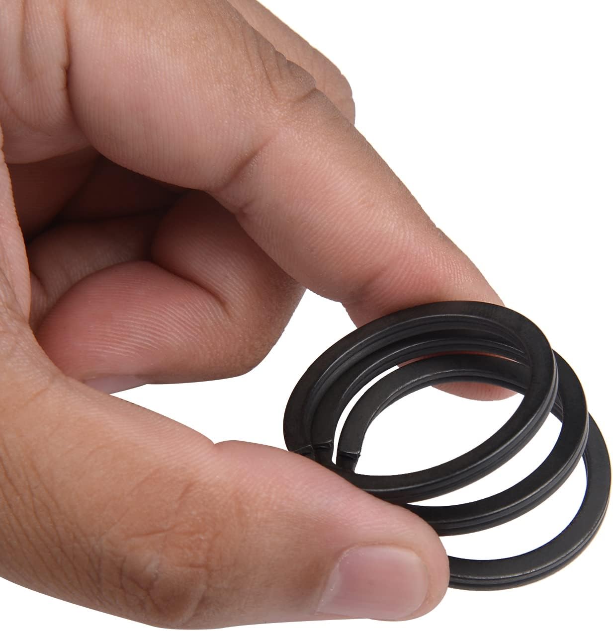 ZoloAJay 20 Pack Key Ring Keychain 1-1/5 Inch 30mm Diameter Metal Flat Split Key Chains Rings for Home Car Dog Tag Office Lanyards Keys Attachment Black : Clothing, Shoes & Jewelry