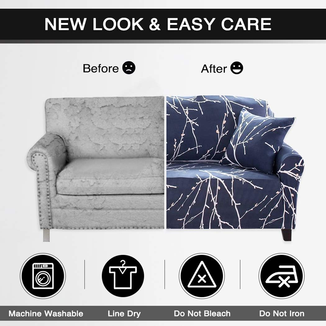 Lamberia Printed Sofa Cover Stretch Couch Cover Sofa Slipcovers for Couches and Loveseats with Two Free Pillow Case (Tree Branch, Loveseat)