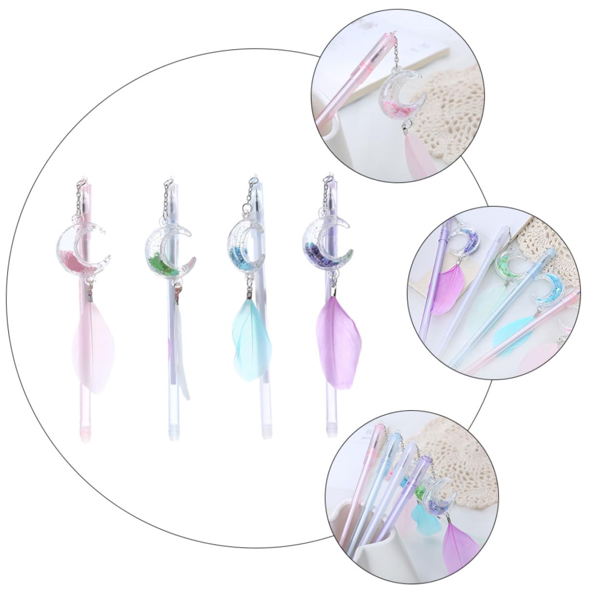 30pièces à Gel Avec Pendentif Lune De à Encre Gel Pour Écoliers Et Étudiants Fournitures Scolaires Et Amusantes
