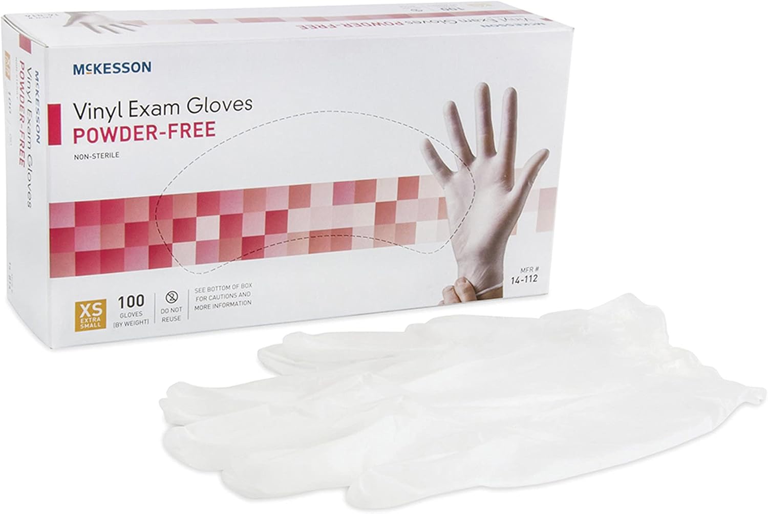 McKesson Disposable Vinyl Exam Glove Standard Cuff Length