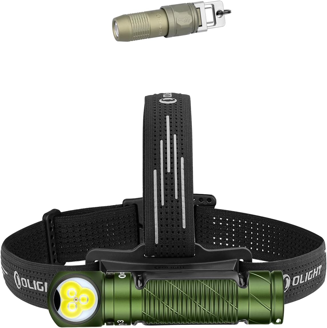 OLIGHT Perun 3 Rechargeable Headlamp Flashlight Bundle with iUltra Rechargeable EDC Flashlight