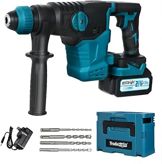21V Cordless Brushless Rotary Hammer Drill,3-in-1 Electric Drill & Hammer Drill,SDS-Plus Power Drill with 2.9J Impact Energy,5100BPM,Variable Speed Rotary Tool for Concrete,Wood & Metal