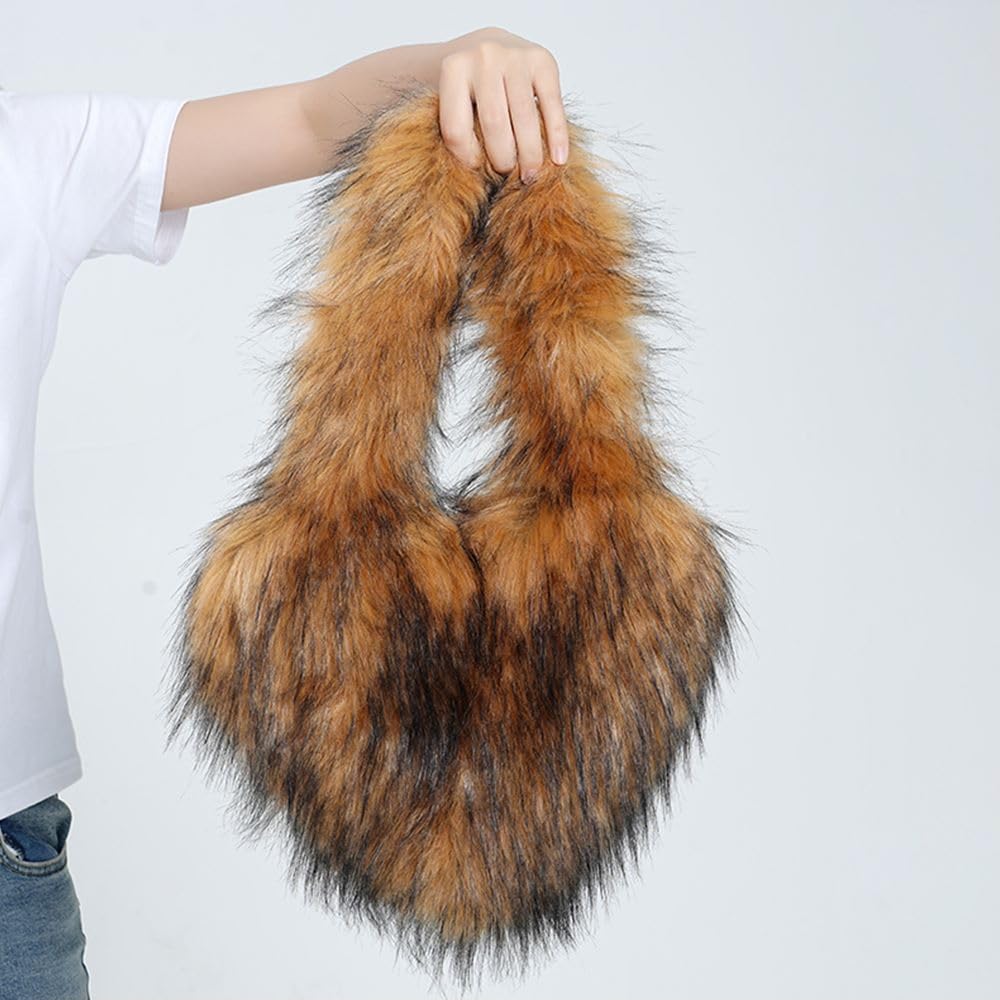 Womens Faux Fur Shoulder Bag Furry Purse Handbag Crossbody Bag Heart Shaped with Shoulder Strap | Faux Fur, Furry, Purse, Heart Shaped, with Shoulder Strap
