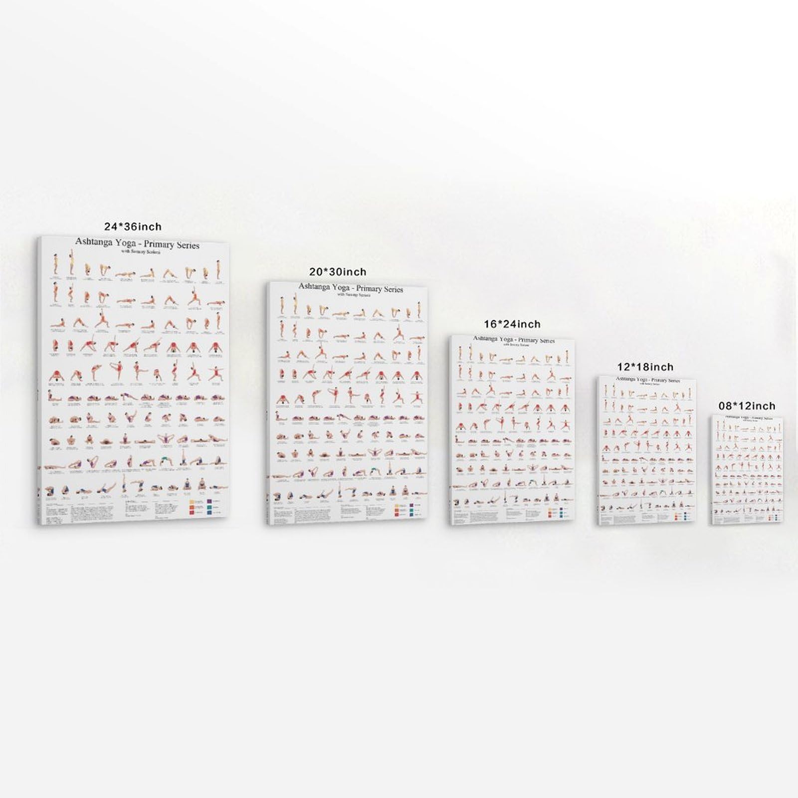 Ashtanga Primary Series Yoga Toile Poster Décoration Peinture Salon Mur Art Chambre Peinture Impression Murale Peinture Art Moderne Maison Garçon Chambre Impression Peinture Fille Vacances Murale 61 x