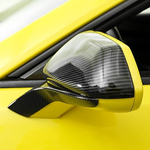 Miniatura 6 de Jimen Compatible con Chevrolet Camaro 2017-2021, tapas de espejo retrovisor para puerta exterior de automóvil (fibra de carbono)