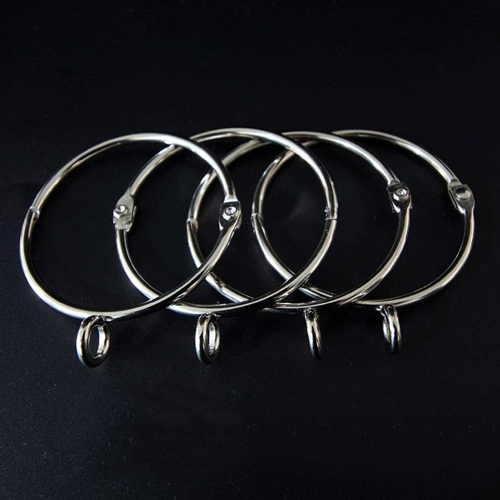 Curtain Hooks for Drapes,10pcs Curtain Curtain Rings Open Curtain Rings with Eyelet 1.5 Inch Openable Metal Drape Ring Loops Shower Curtain Buckle for Fixed Rod Pole,Easy Open and Close Rings Rings