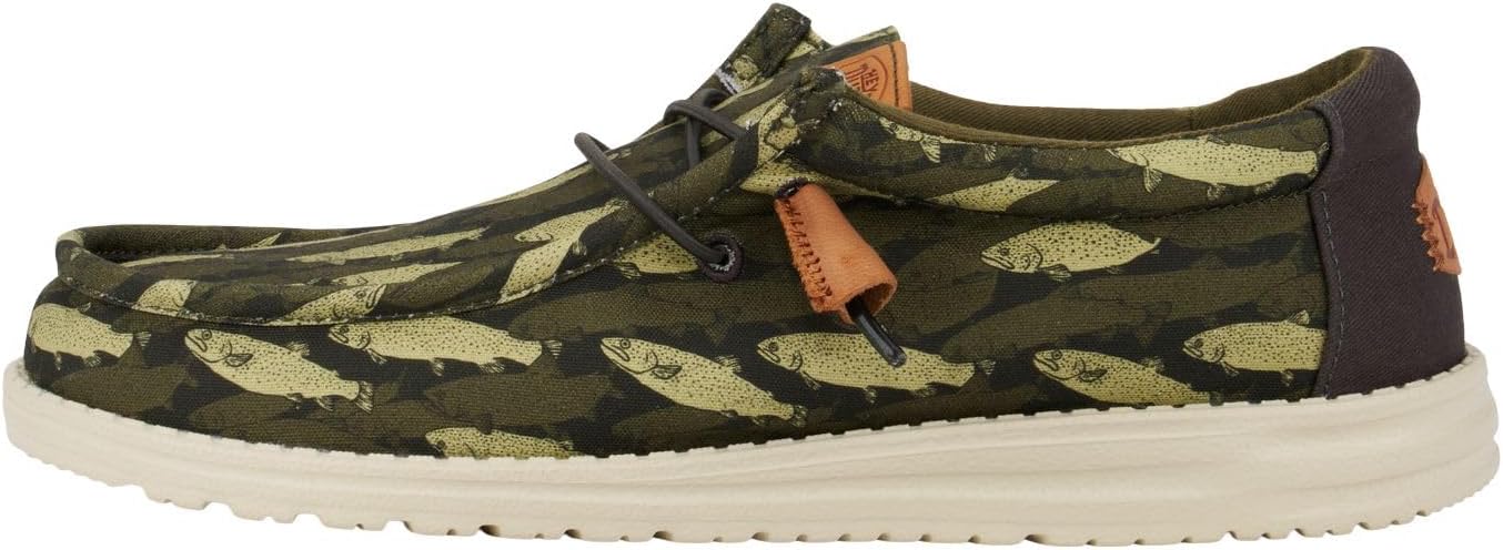 Hey Dude Men's Wally Fish Camo | Men's Shoes | Men Slip-on Loafers | Comfortable & Light-Weight