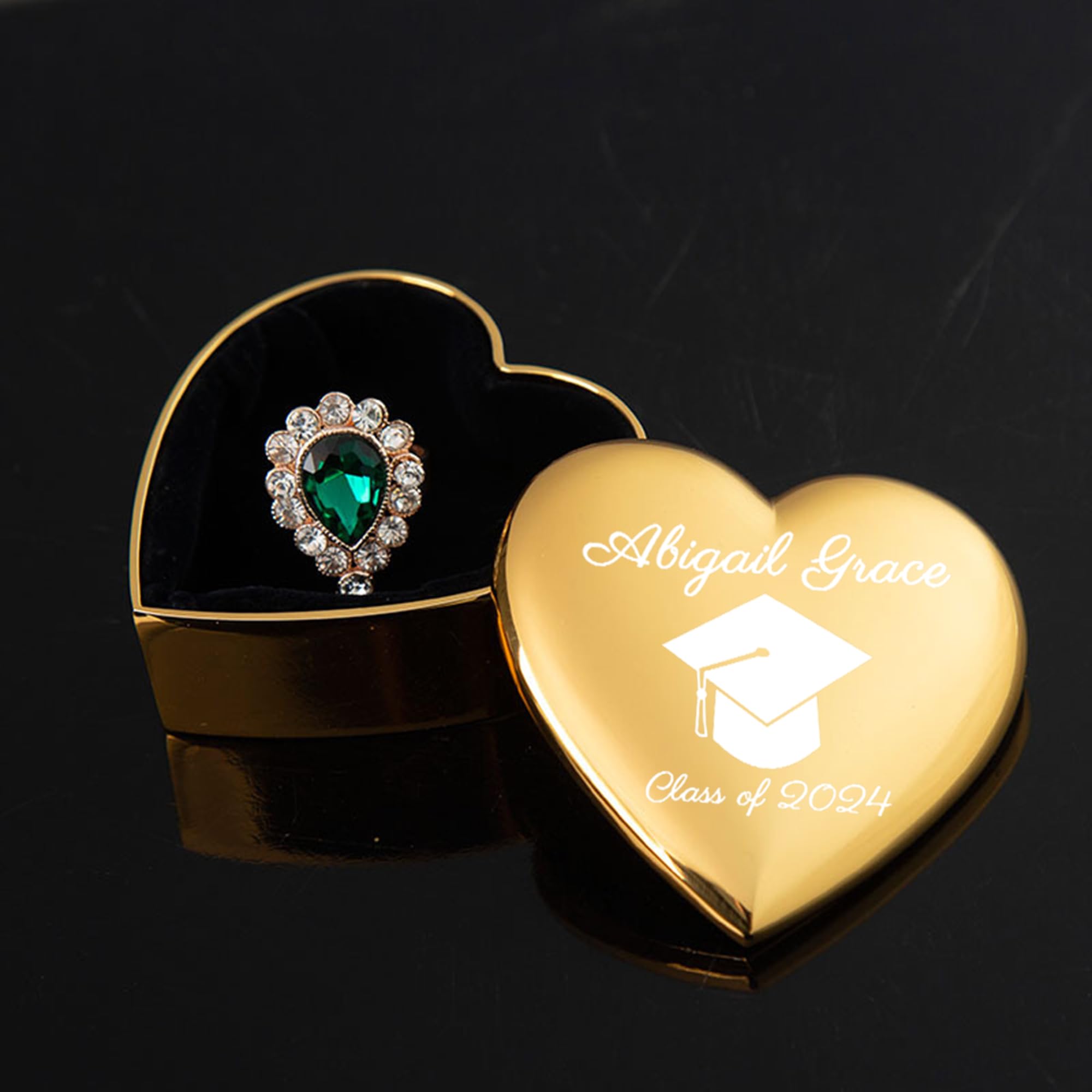 Personalized Graduation Jewelry Box – Engraved Glass Keepsake For Class Of 2024