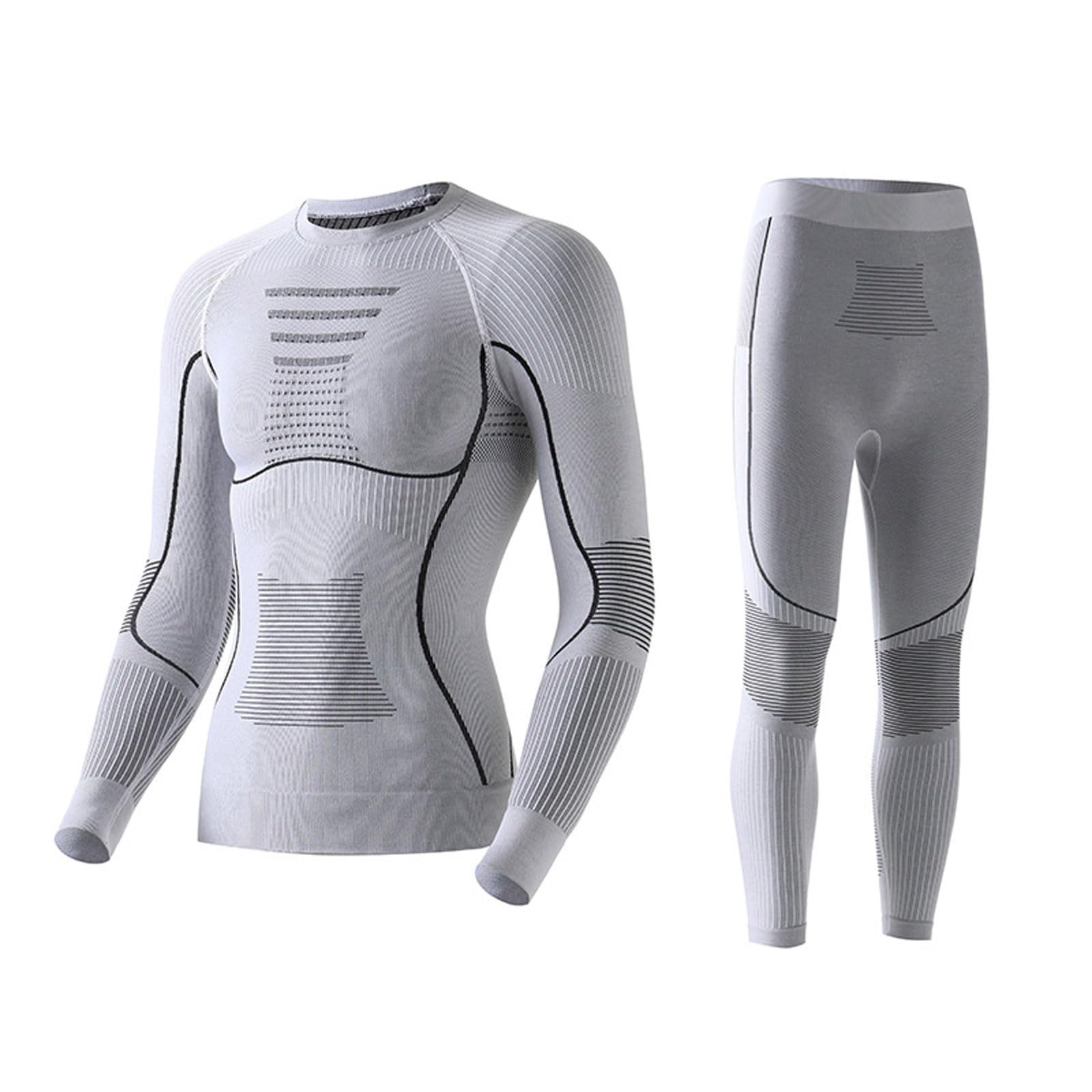 Ensemble de sous-vêtements thermiques pour homme - Long - Respirant - Séchage rapide - Sous-vêtements de sport - Combinaison de compression pour l'entraînement - Ski - Course à pied