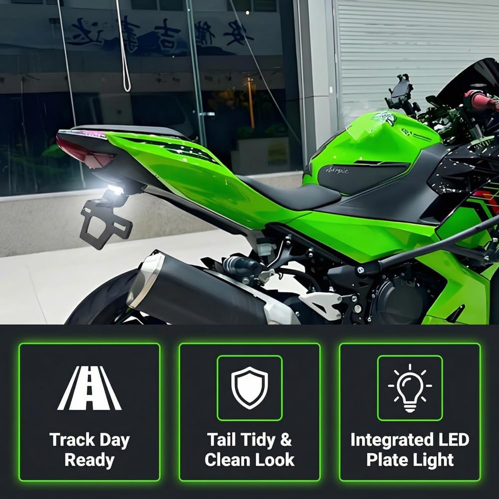 Ninja 400 Fender Eliminator Kit Ninja 500 Motorcycle Fender Eliminator Compatible with 2018-2024 Z400 Ninja 250 License Plate Bracket Accessories