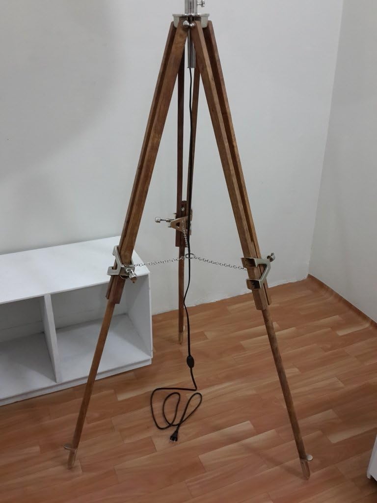 Thor Classic Sisum Wooden Tripod Floor Lamp Transit Shade Light Floor Lamp Rustic Vintage Home Decor Gifts image 2