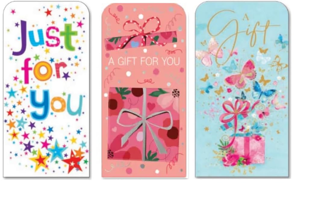 6 Pack Money Wallets with Envelopes Gift Cards Cash Presents Birthdays £ Different Designs