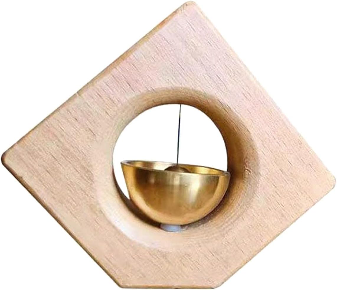 Wooden Door Bells Wind Chime Decor Ornaments Unique for Windows Door Opening Light Brown