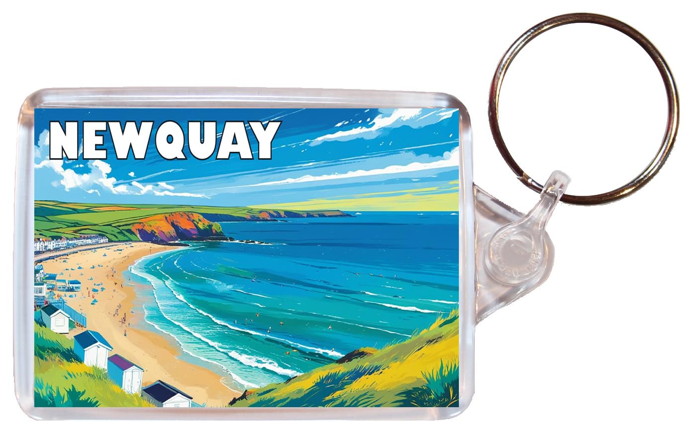 Baked Bean Store Newquay - Cornwall - Double Sided Keyring Artistic BBSKEY97