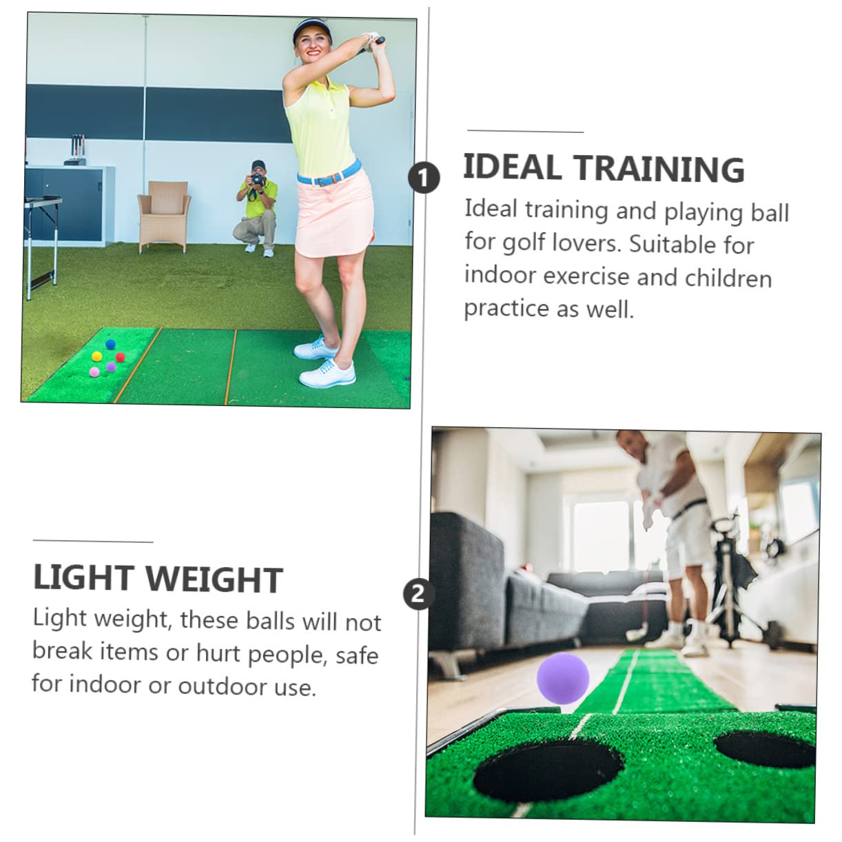 HEMOTON Golf Juegos The Game Bolas Qteden Juego Ball Entrenamiento Interior Práctica para Pelota para Practicar Pelota De Entrenamiento Caucho Sintético